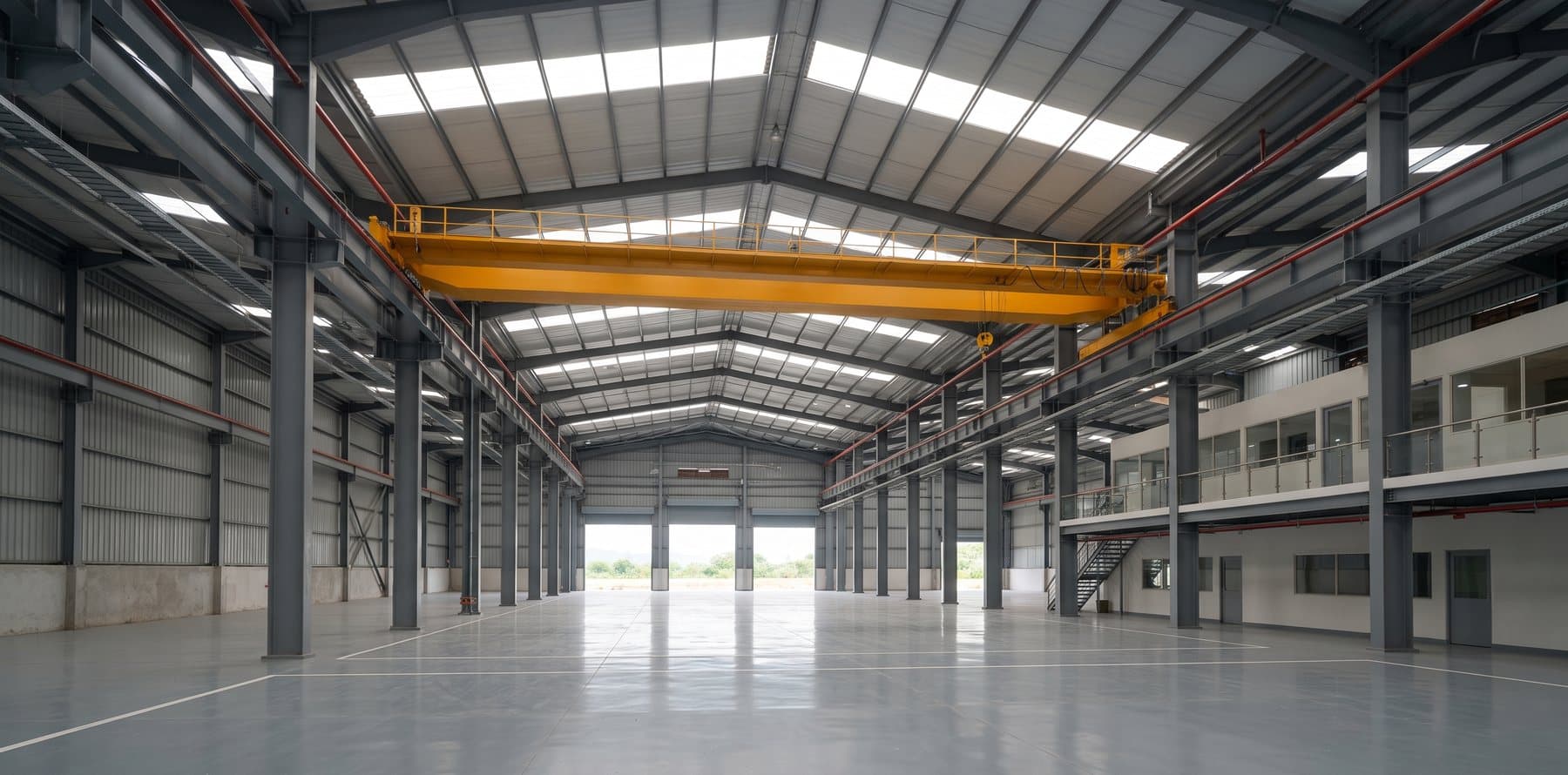 Industrial shed with 10 T EOT crane, Chakan MIDC